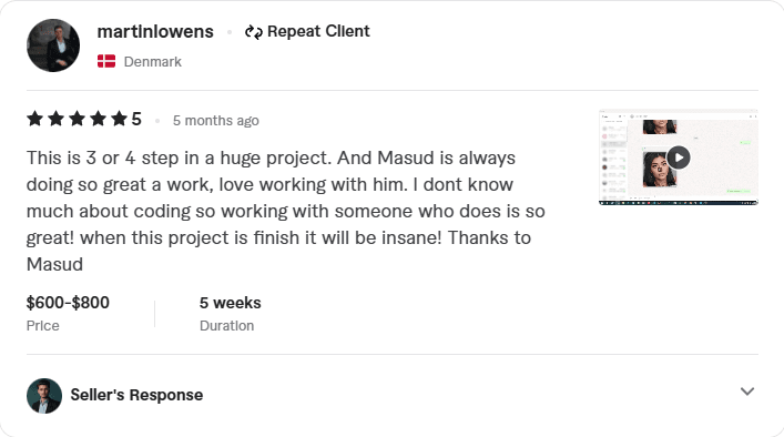 This is 3 or 4 step in a huge project. And Masud is always doing so great a work, love working with him. I dont know much about coding so working with someone who does is so great! when this project is finish it will be insane! Thanks to Masud - Digital Wizard Masud